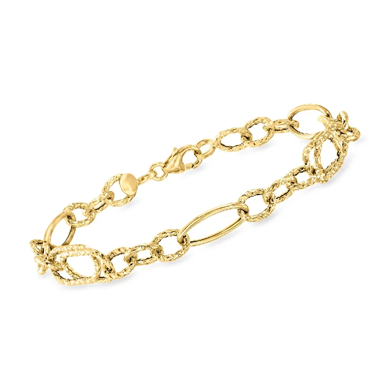 Everyday Jewelry Essentials Now On Sale Ross-Simons Italian 18kt Yellow Gold Alternating Oval-Link Bracelet Everyday Jewelry Essentials Now On Sale Ross-Simons Italian 18kt Yellow Gold Alternating Oval-Link Bracelet