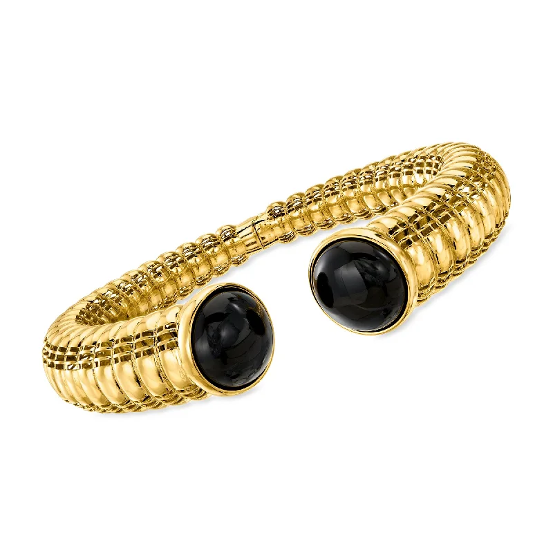 Don't Miss Out On Jaw-Dropping Jewelry Discounts Ross-Simons Onyx Twisted Cuff Bracelet in 18kt Gold Over Sterling Don't Miss Out On Jaw-Dropping Jewelry Discounts Ross-Simons Onyx Twisted Cuff Bracelet in 18kt Gold Over Sterling
