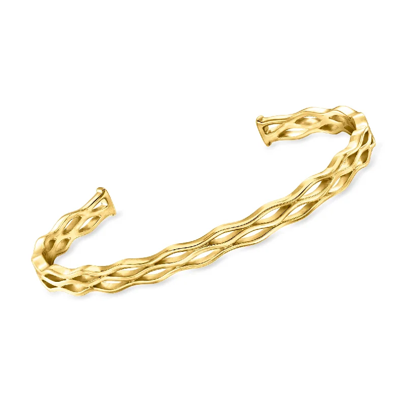 Exclusive Savings On Timeless Jewelry Pieces RS Pure by Ross-Simons 18kt Gold Vermeil Wavy Cuff Bracelet Exclusive Savings On Timeless Jewelry Pieces RS Pure by Ross-Simons 18kt Gold Vermeil Wavy Cuff Bracelet