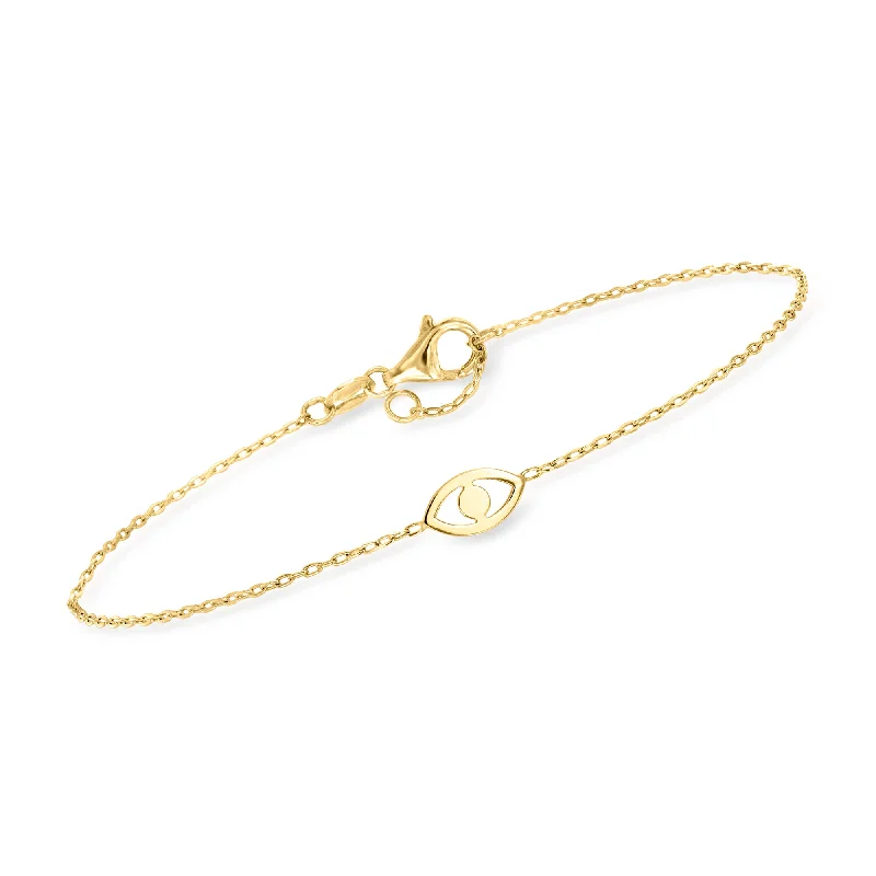 Stunning Jewelry At Even More Stunning Prices RS Pure by Ross-Simons Italian 14kt Yellow Gold Evil Eye Bracelet Stunning Jewelry At Even More Stunning Prices RS Pure by Ross-Simons Italian 14kt Yellow Gold Evil Eye Bracelet