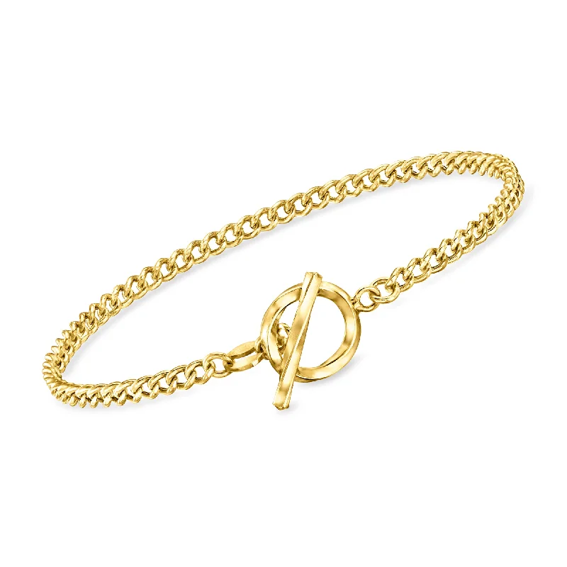 Shop Stylish Jewelry Now And Save Big RS Pure by Ross-Simons Italian 18kt Gold Vermeil Curb-Chain Toggle Bracelet Shop Stylish Jewelry Now And Save Big RS Pure by Ross-Simons Italian 18kt Gold Vermeil Curb-Chain Toggle Bracelet