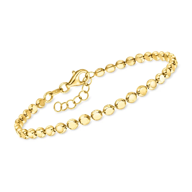 Affordable Elegance – Premium Jewelry At Special Prices RS Pure by Ross-Simons Italian 18kt Gold Vermeil Flat-Bead Bracelet Affordable Elegance – Premium Jewelry At Special Prices RS Pure by Ross-Simons Italian 18kt Gold Vermeil Flat-Bead Bracelet