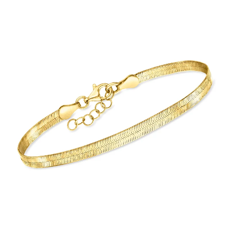 High-End Sparkle, Low-End Prices – Shop Now RS Pure by Ross-Simons Italian 18kt Gold Vermeil Herringbone Bracelet High-End Sparkle, Low-End Prices – Shop Now RS Pure by Ross-Simons Italian 18kt Gold Vermeil Herringbone Bracelet