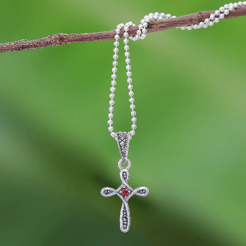 Special Jewelry Deals – Upgrade Your Collection Salvation Promise Sterling Silver Cross Necklace with Garnet and Marcasite Special Jewelry Deals – Upgrade Your Collection Salvation Promise Sterling Silver Cross Necklace with Garnet and Marcasite