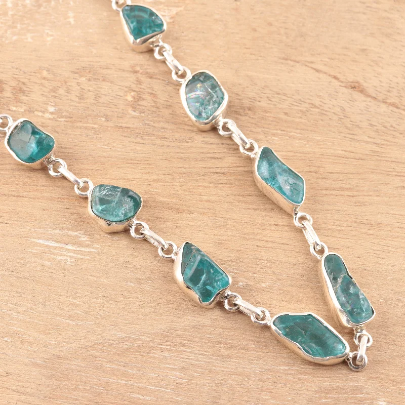 Timeless Elegance, Temporary Discounts – Act Fast Sea Nuggets Apatite Nugget Link Necklace Crafted in India Timeless Elegance, Temporary Discounts – Act Fast Sea Nuggets Apatite Nugget Link Necklace Crafted in India