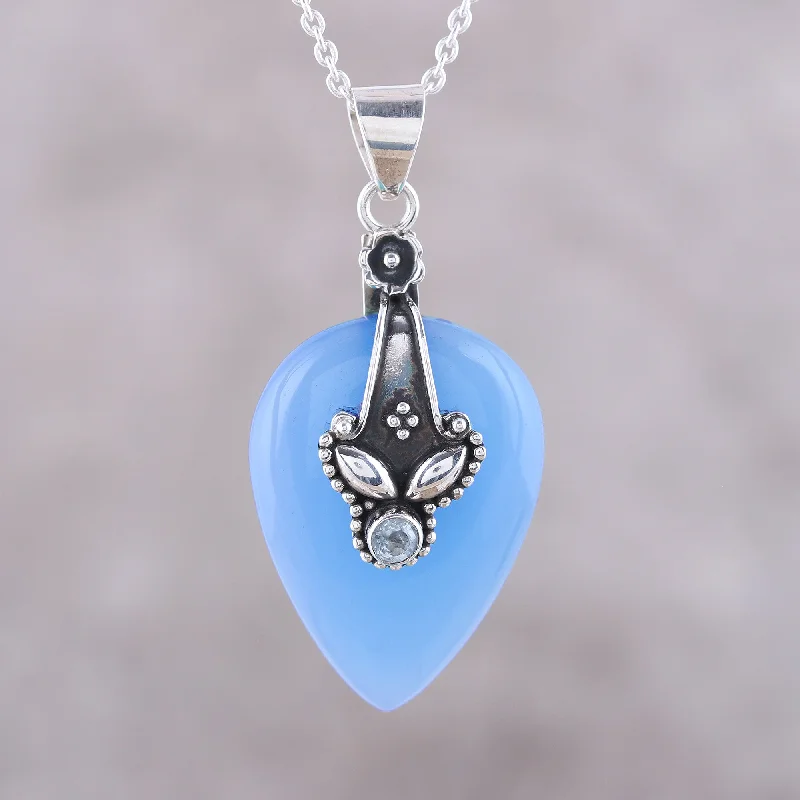 Jewelry Flash Sale – Stylish Designs At Unbeatable Rates Sky Pick Chalcedony and Blue Topaz Pendant Necklace from India Jewelry Flash Sale – Stylish Designs At Unbeatable Rates Sky Pick Chalcedony and Blue Topaz Pendant Necklace from India