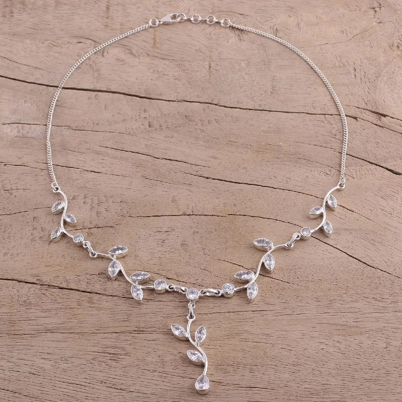 Get The Sparkle You Love At Prices You Adore Sparkling Garland Quartz Garland in Sterling Silver Necklace from India Get The Sparkle You Love At Prices You Adore Sparkling Garland Quartz Garland in Sterling Silver Necklace from India