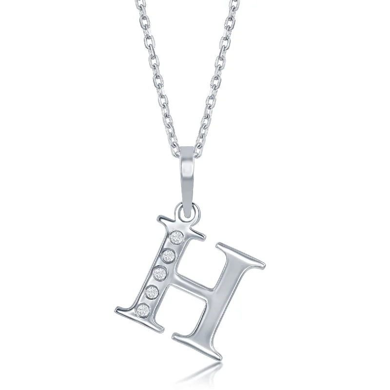 Luxury Jewelry At Budget-Friendly Prices – Grab Yours Now Sterling Silver 0.03cttw Diamond 'H' Initial Pendant w/Chain Luxury Jewelry At Budget-Friendly Prices – Grab Yours Now Sterling Silver 0.03cttw Diamond 'H' Initial Pendant w/Chain