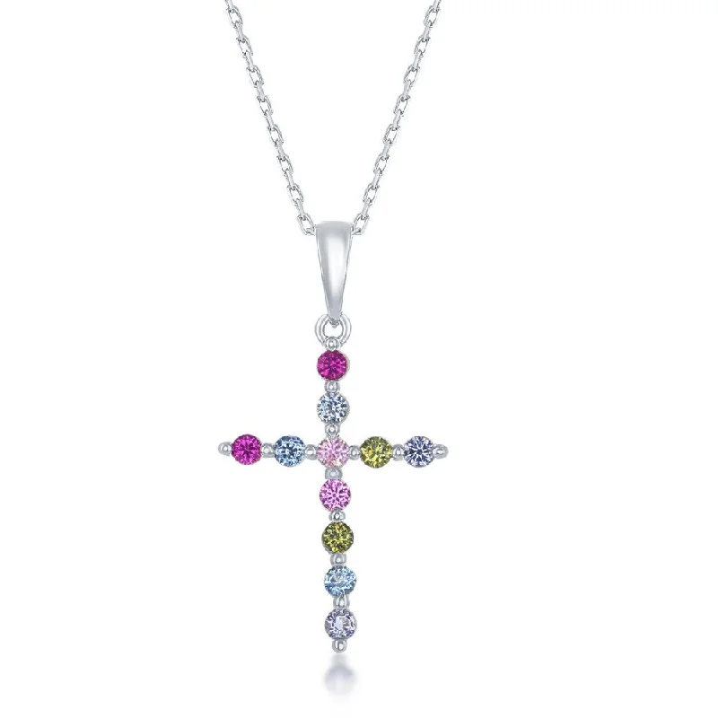 The Ultimate Jewelry Sale – Exclusive Styles At Great Prices Sterling Silver Rainbow CZ Cross Pendant The Ultimate Jewelry Sale – Exclusive Styles At Great Prices Sterling Silver Rainbow CZ Cross Pendant