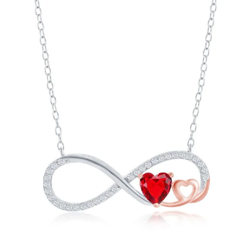 Unbeatable Offers On Luxury And Everyday Jewelry Sterling Silver Ruby CZ Heart Infinity Necklace Unbeatable Offers On Luxury And Everyday Jewelry Sterling Silver Ruby CZ Heart Infinity Necklace
