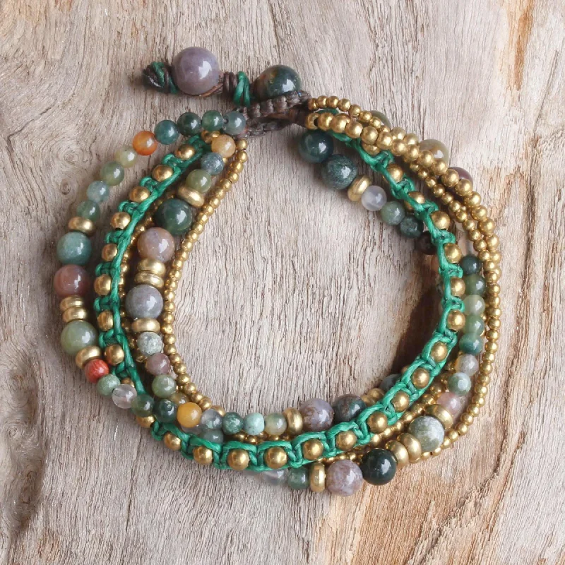 Luxury Jewelry At Unbeatable Discounts Summer Earth Brass and Agate Multi-Strand Beaded Bracelet from Thailand Luxury Jewelry At Unbeatable Discounts Summer Earth Brass and Agate Multi-Strand Beaded Bracelet from Thailand
