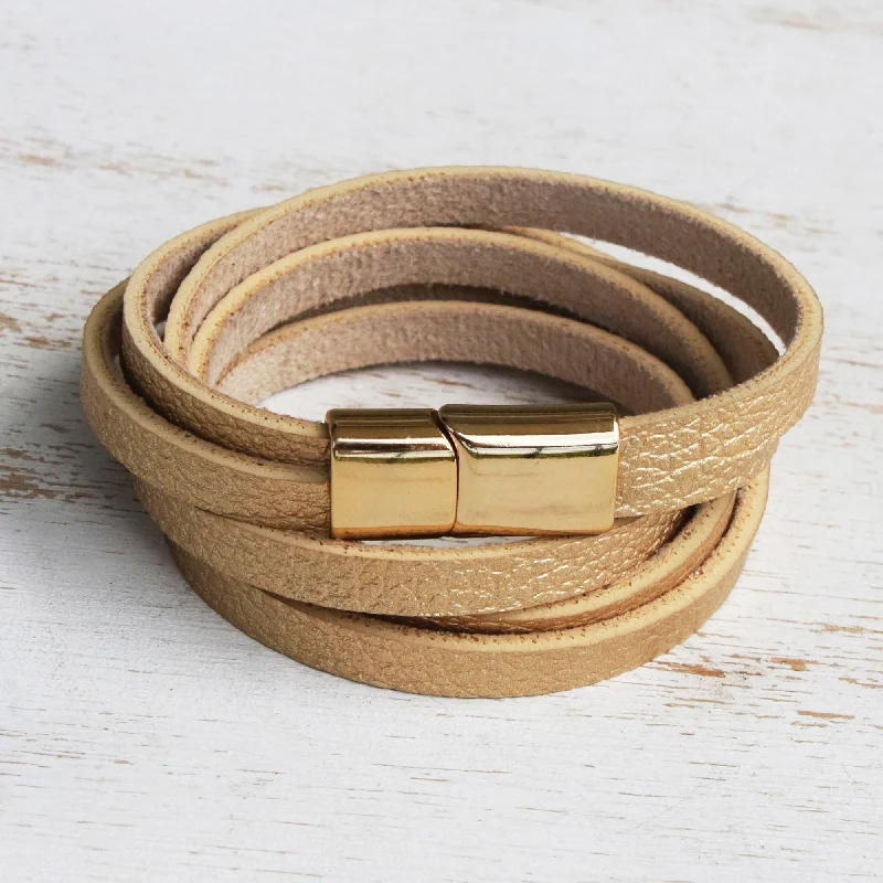 Elevate Your Jewelry Collection With Limited-Time Savings Summer Gold Golden Leather Wrap Bracelet Elevate Your Jewelry Collection With Limited-Time Savings Summer Gold Golden Leather Wrap Bracelet
