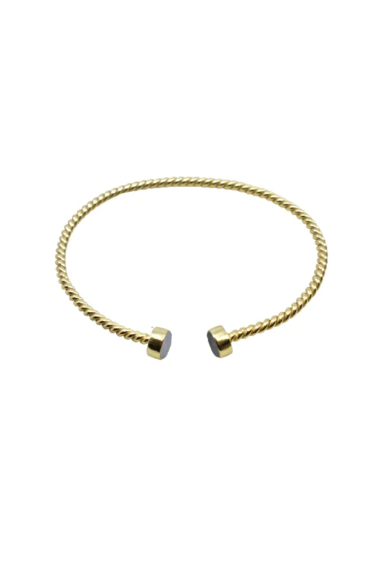 Breathtaking Jewelry At Limited-Time Savings Twist Bangle Cuff with Grey Druzy