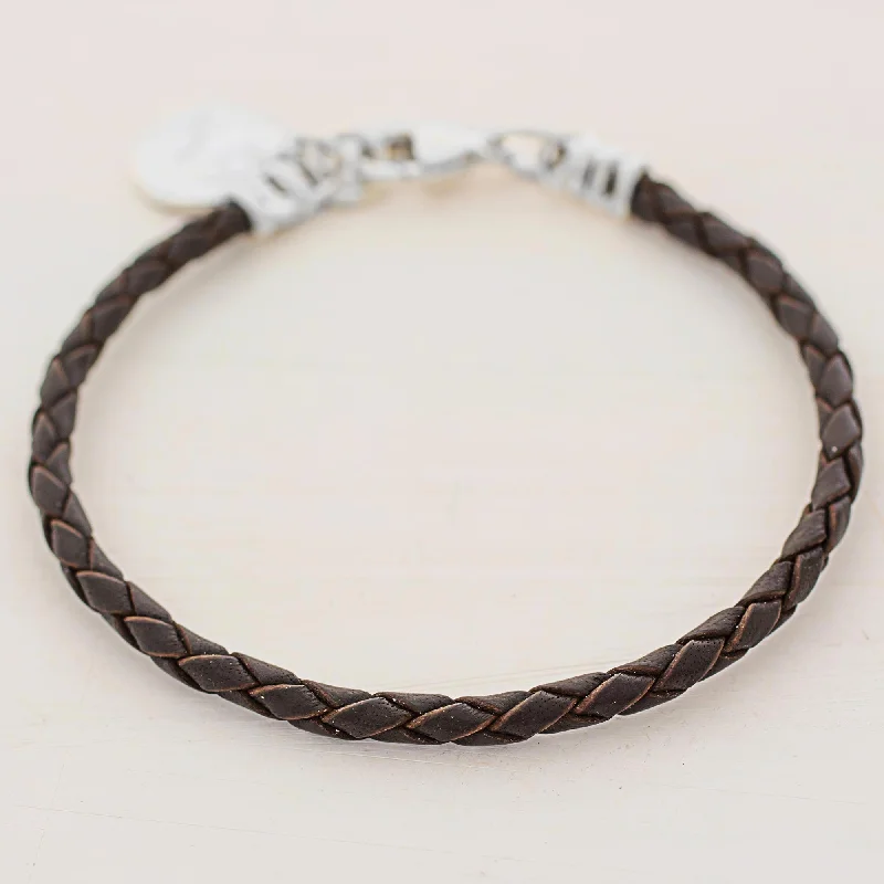 Get The Sparkle You Love At Prices You Adore Walk of Life in Brown Fine Silver Brown Leather Charm Wristband Bracelet Guatemala Get The Sparkle You Love At Prices You Adore Walk of Life in Brown Fine Silver Brown Leather Charm Wristband Bracelet Guatemala
