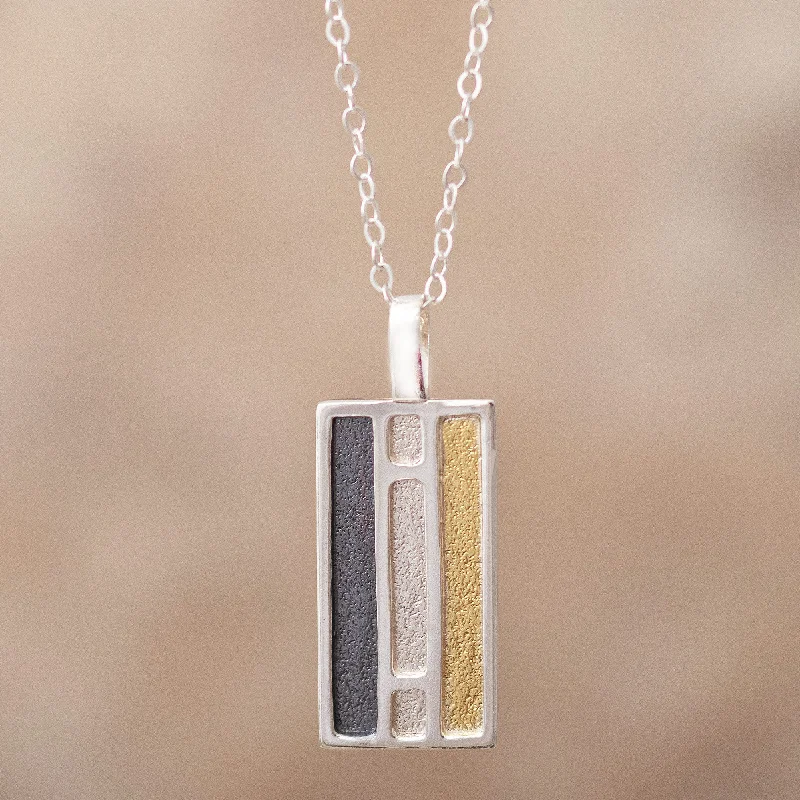 Exclusive Jewelry Bundles At Discounted Rates Window of Light Rectangular Gold Accent Silver Pendant Necklace from Peru Exclusive Jewelry Bundles At Discounted Rates Window of Light Rectangular Gold Accent Silver Pendant Necklace from Peru