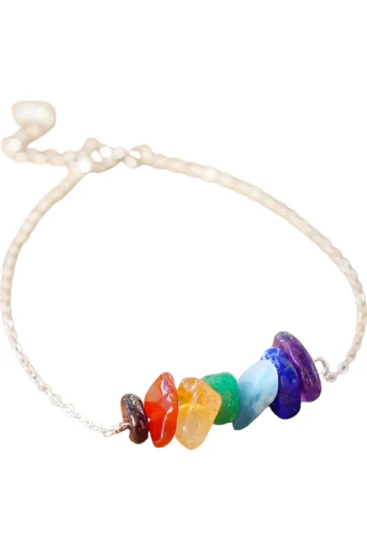 Unlock Unbeatable Jewelry Deals Before They’Re Gone Women's 7 Chakra Raw Stone Crystal Bar Bracelet In Silver Unlock Unbeatable Jewelry Deals Before They’Re Gone Women's 7 Chakra Raw Stone Crystal Bar Bracelet In Silver