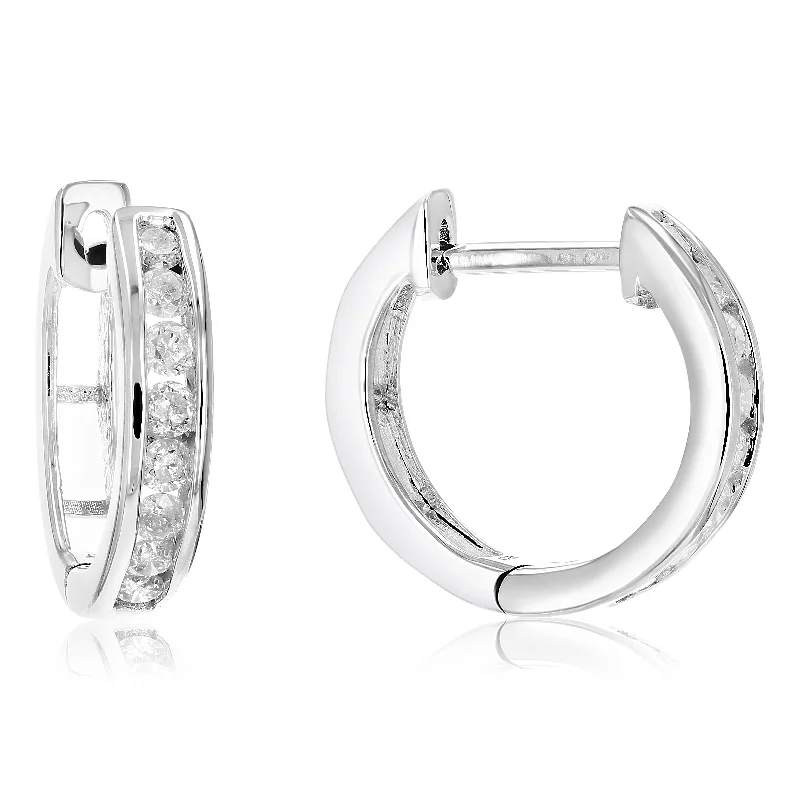 Flash Deals On Fine Jewelry – Shop Before It's Gone 1/2 cttw Diamond Hoop Earrings .925 Sterling Silver 16 Stones Dangle 1/2 Inch Flash Deals On Fine Jewelry – Shop Before It's Gone 1/2 cttw Diamond Hoop Earrings .925 Sterling Silver 16 Stones Dangle 1/2 Inch