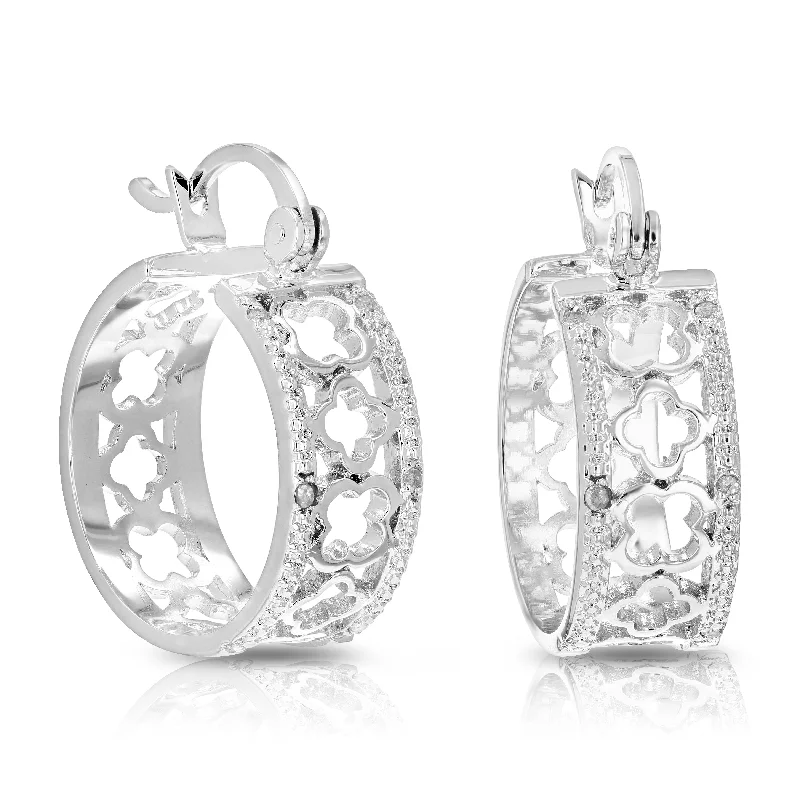 Jewelry Deals That Sparkle – Shop Today 1/20 cttw Diamond Hoop Earrings Brass with Rhodium Plating Clover 1/2 Inch Jewelry Deals That Sparkle – Shop Today 1/20 cttw Diamond Hoop Earrings Brass with Rhodium Plating Clover 1/2 Inch