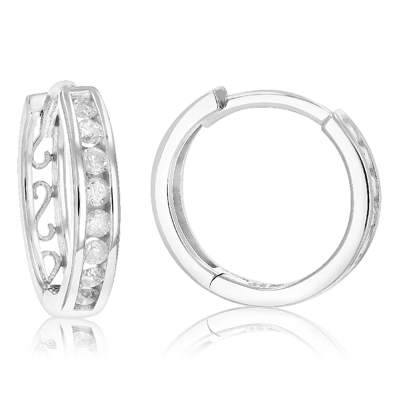 Timeless Beauty, Unbeatable Deals – Jewelry Sale On 1/3 cttw Diamond Hoop Earrings .925 Sterling Silver 16 Stones Dangle 1/2 Inch Timeless Beauty, Unbeatable Deals – Jewelry Sale On 1/3 cttw Diamond Hoop Earrings .925 Sterling Silver 16 Stones Dangle 1/2 Inch