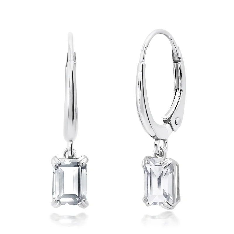 Special Sale On Handcrafted Jewelry – Shop Today 10k White or Yellow Gold Emerald Cut 6x4mm Gemstone Dangle Lever Back Earrings with Push Backs Special Sale On Handcrafted Jewelry – Shop Today 10k White or Yellow Gold Emerald Cut 6x4mm Gemstone Dangle Lever Back Earrings with Push Backs