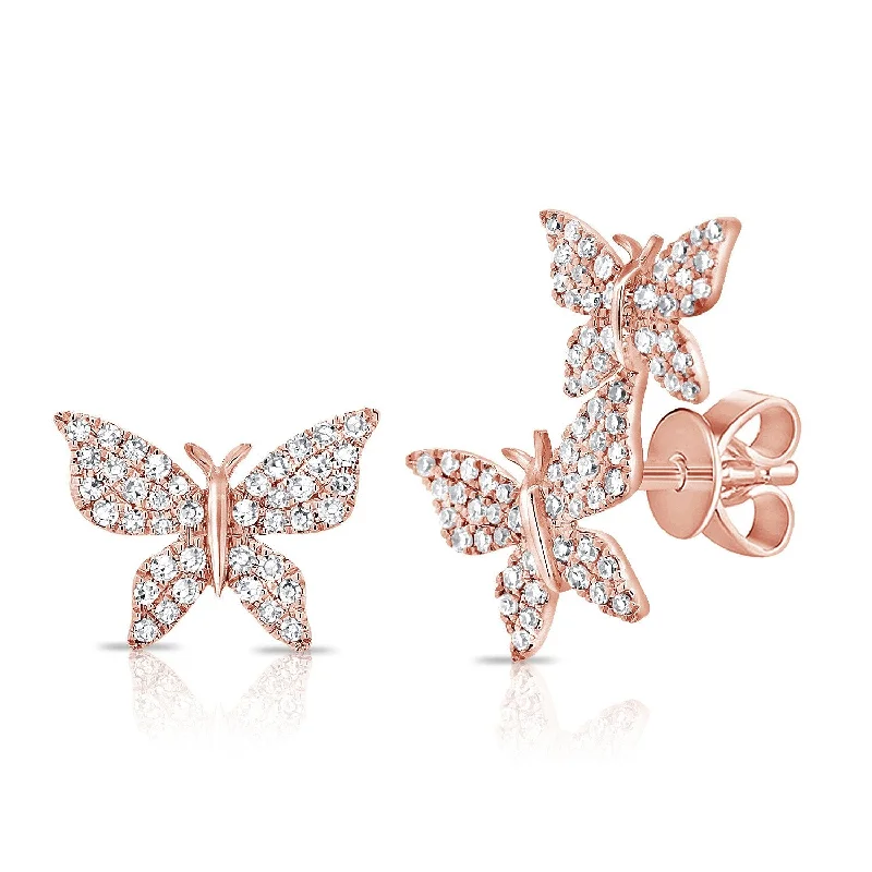 Fine Jewelry, Limited-Time Offers Available 14k Gold Diamond Butterfly Earring