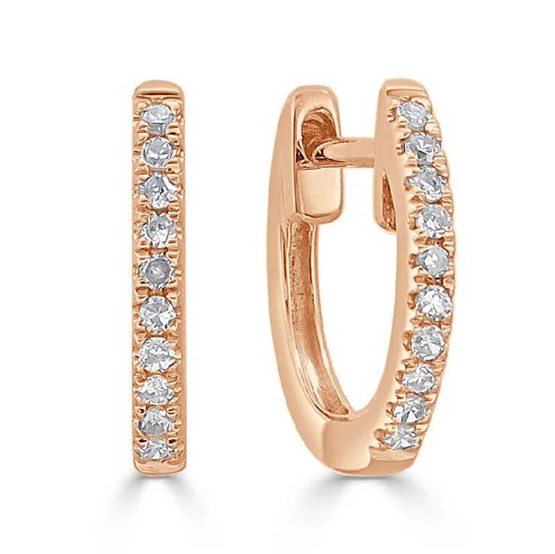 Timeless Elegance At Unbelievable Discounts 14k Gold & Diamond Huggie Earrings