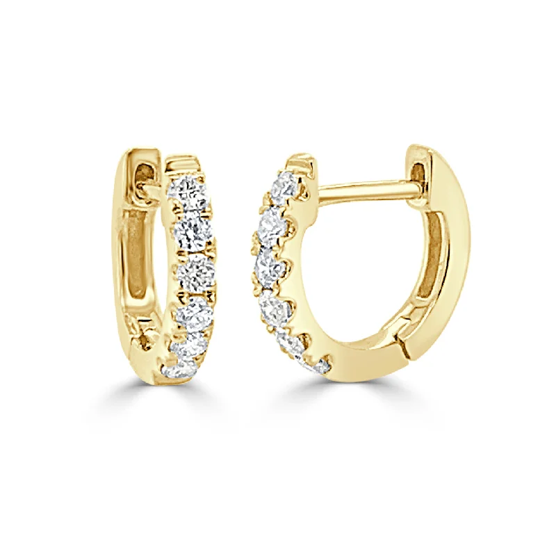 Elegant Jewelry, Exclusive Prices – Shop Now 14k Gold & Diamond Huggie Earrings