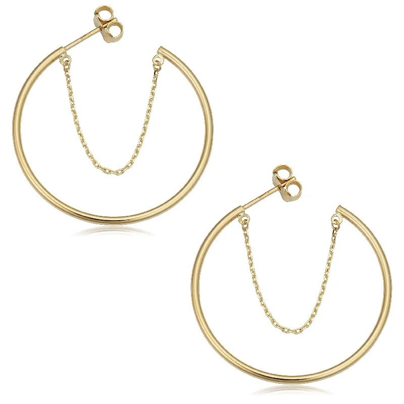 Unmissable Jewelry Clearance – Final Reductions 14k Yellow Gold Open Hoop Chain Earrings Unmissable Jewelry Clearance – Final Reductions 14k Yellow Gold Open Hoop Chain Earrings