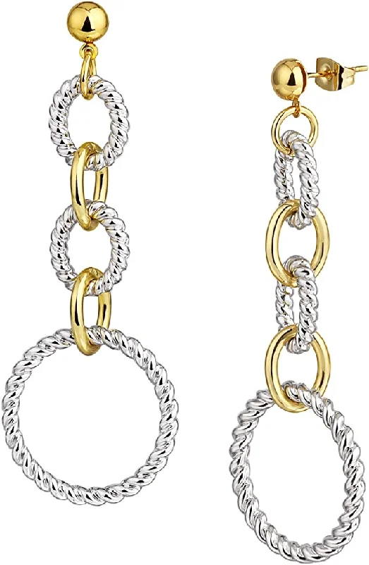 Shop Fine Jewelry With Exclusive Savings 18k Gold Two Tone Textured Drop Earrings
