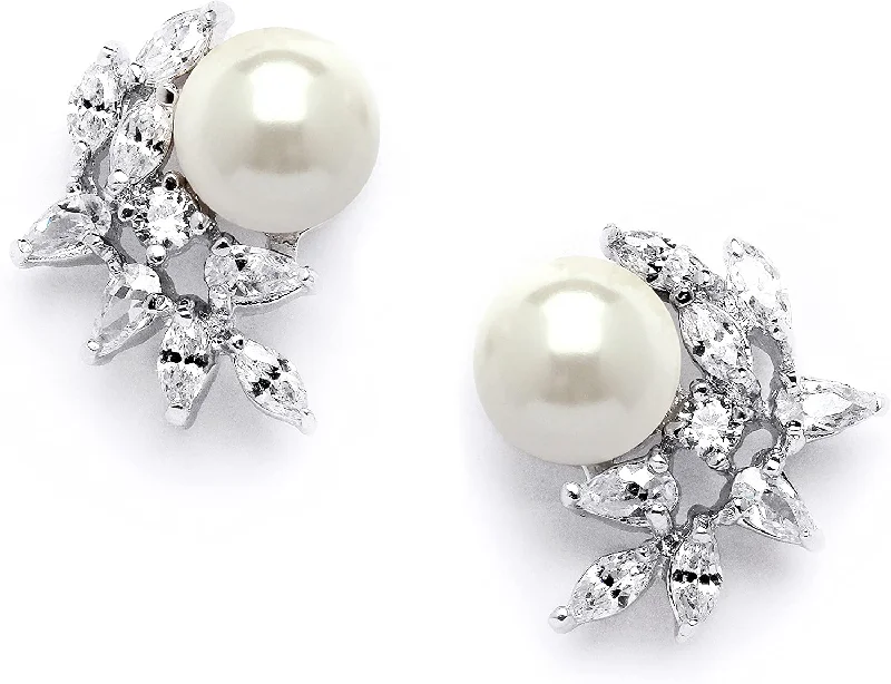 Limited-Stock Jewelry Sale – Once It's Gone, It's Gone 18k Multi Shape Cz & Pearl Fancy Earrings Limited-Stock Jewelry Sale – Once It's Gone, It's Gone 18k Multi Shape Cz & Pearl Fancy Earrings