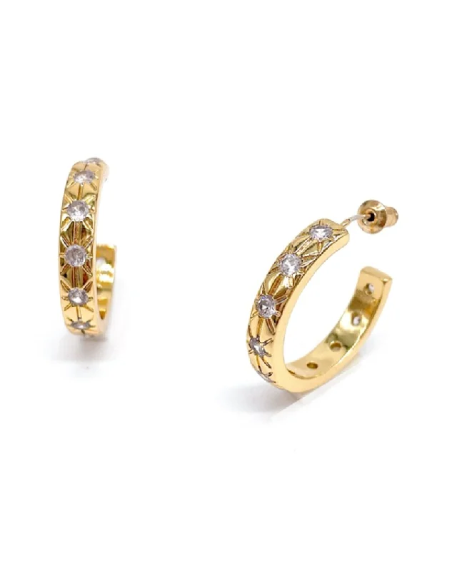 Flash Sale On Elegant Jewelry – Don't Miss Out ADORNIA 14K Plated Starburst Hoops