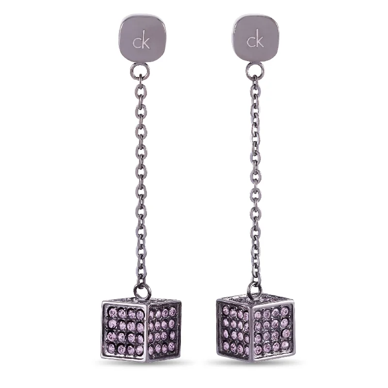 The Perfect Jewelry Piece At The Perfect Price Calvin Klein Rocking Gray PVD-Plated Stainless Steel Light Amethyst Crystal Earrings The Perfect Jewelry Piece At The Perfect Price Calvin Klein Rocking Gray PVD-Plated Stainless Steel Light Amethyst Crystal Earrings