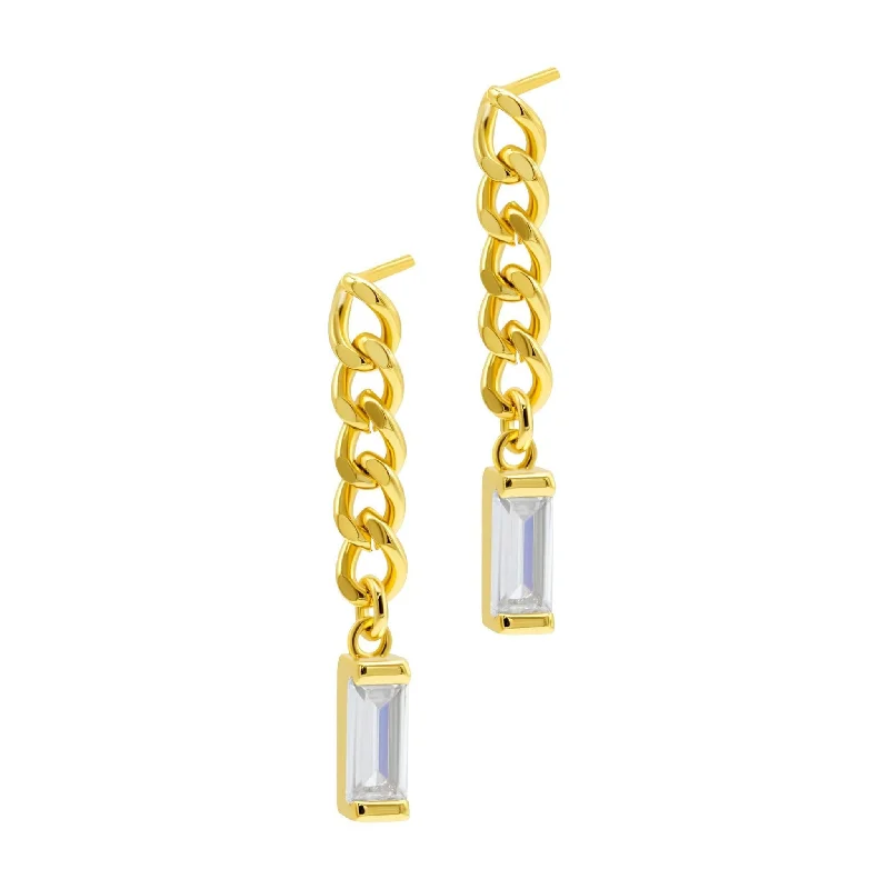 Unique Jewelry Designs Now At Discounted Rates Chain Crystal Drop Earrings gold