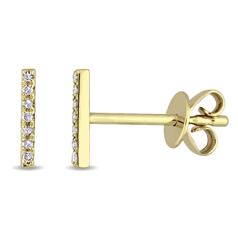 Exclusive Jewelry Offers – Shine For Less Diamond Bar Earrings in 14K Yellow Gold