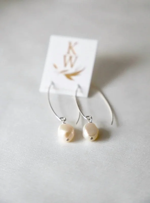 Personalized Jewelry At Special Discount Rates Freshwater Pearl Drop Earrings In White Personalized Jewelry At Special Discount Rates Freshwater Pearl Drop Earrings In White