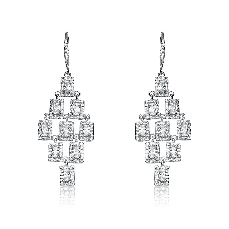 Shop Elegant Jewelry At Unbeatable Prices GENEVIVE Sterling Silver Cubic Zirconia Chandelier Earrings Shop Elegant Jewelry At Unbeatable Prices GENEVIVE Sterling Silver Cubic Zirconia Chandelier Earrings