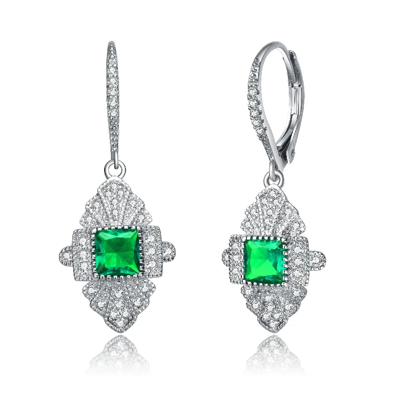 Exclusive Jewelry Sale – Limited-Time Discounts GENEVIVE Sterling Silver Emerald Cubic Zirconia Pave Drop Earrings Exclusive Jewelry Sale – Limited-Time Discounts GENEVIVE Sterling Silver Emerald Cubic Zirconia Pave Drop Earrings