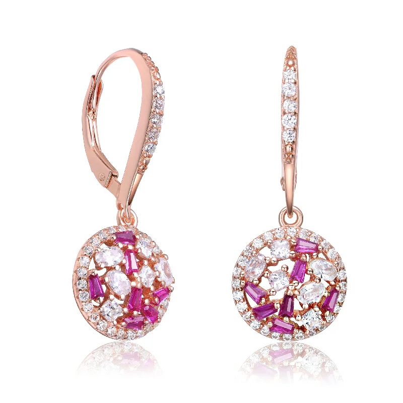 Grab Your Favorite Jewelry At The Lowest Prices GENEVIVE Sterling Silver Rose Gold Plated Cubic Zirconia Leverback Earrings Grab Your Favorite Jewelry At The Lowest Prices GENEVIVE Sterling Silver Rose Gold Plated Cubic Zirconia Leverback Earrings