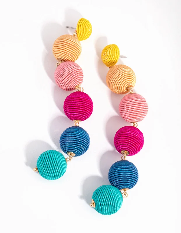 Limited-Time Offer On Premium Jewelry Collections Gold Rainbow Ball Drop Earrings