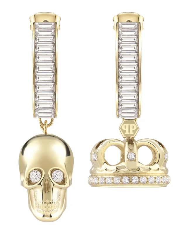 Must-Have Jewelry At Unbelievable Discounts $kull Crown Crystal Hoop Earrings