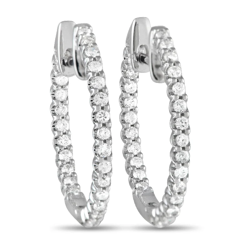Exclusive Online Jewelry Sale – Don't Wait LB Exclusive 14K White Gold 0.42ct Diamond Inside-Out Hoop Earrings Exclusive Online Jewelry Sale – Don't Wait LB Exclusive 14K White Gold 0.42ct Diamond Inside-Out Hoop Earrings