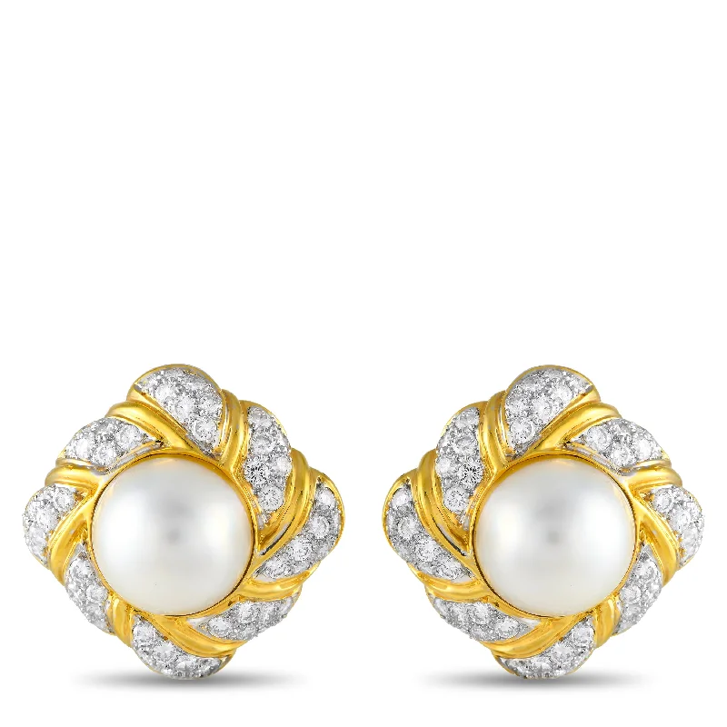 Jewelry Sale Bonanza – Grab Your Sparkle Now LB Exclusive 18K Yellow Gold 6.12ct Diamond and Mobe Pearl Clip-On Earrings MF21-111424 Jewelry Sale Bonanza – Grab Your Sparkle Now LB Exclusive 18K Yellow Gold 6.12ct Diamond and Mobe Pearl Clip-On Earrings MF21-111424