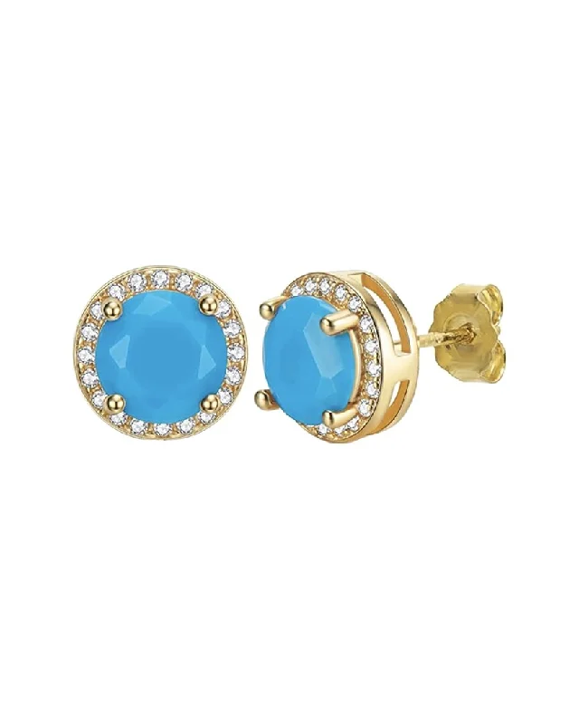 Discover Unique Jewelry With Special Limited-Time Offers Liv Oliver 18K Plated 12.75 ct. tw. Turquoise Halo Studs Discover Unique Jewelry With Special Limited-Time Offers Liv Oliver 18K Plated 12.75 ct. tw. Turquoise Halo Studs