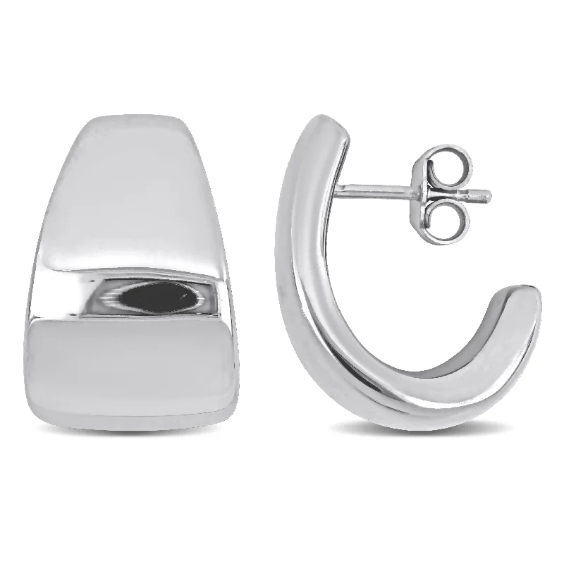 Elegant Jewelry Pieces At Unbelievable Prices Mimi & Max 21mm Semi-Hoop Earrings in Sterling Silver Elegant Jewelry Pieces At Unbelievable Prices Mimi & Max 21mm Semi-Hoop Earrings in Sterling Silver