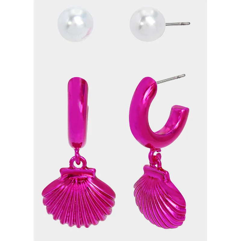 The Perfect Jewelry Piece At The Perfect Price Pink Summer Shell Earring Set Fuchsia The Perfect Jewelry Piece At The Perfect Price Pink Summer Shell Earring Set Fuchsia