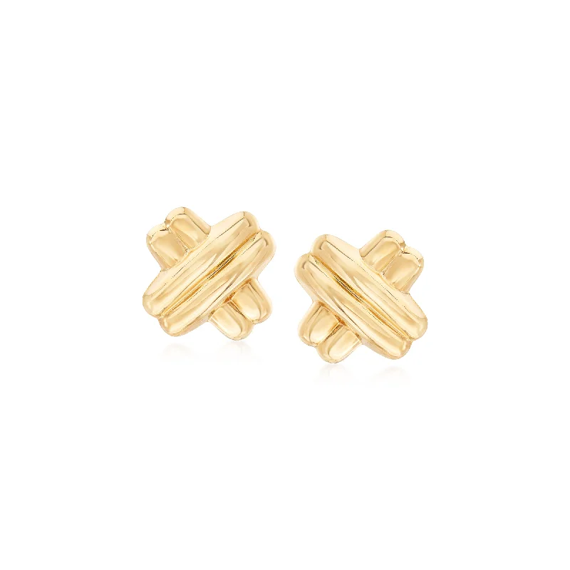 Luxury Jewelry At Unbeatable Discounts Ross-Simons 14kt Yellow Gold Double Crisscross Earrings Luxury Jewelry At Unbeatable Discounts Ross-Simons 14kt Yellow Gold Double Crisscross Earrings