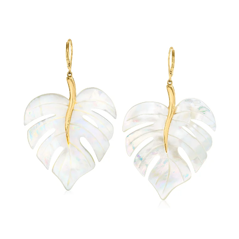 Seasonal Jewelry Sale – Upgrade Your Style Today Ross-Simons Mother-Of-Pearl Leaf Drop Earrings in 18kt Gold Over Sterling Seasonal Jewelry Sale – Upgrade Your Style Today Ross-Simons Mother-Of-Pearl Leaf Drop Earrings in 18kt Gold Over Sterling