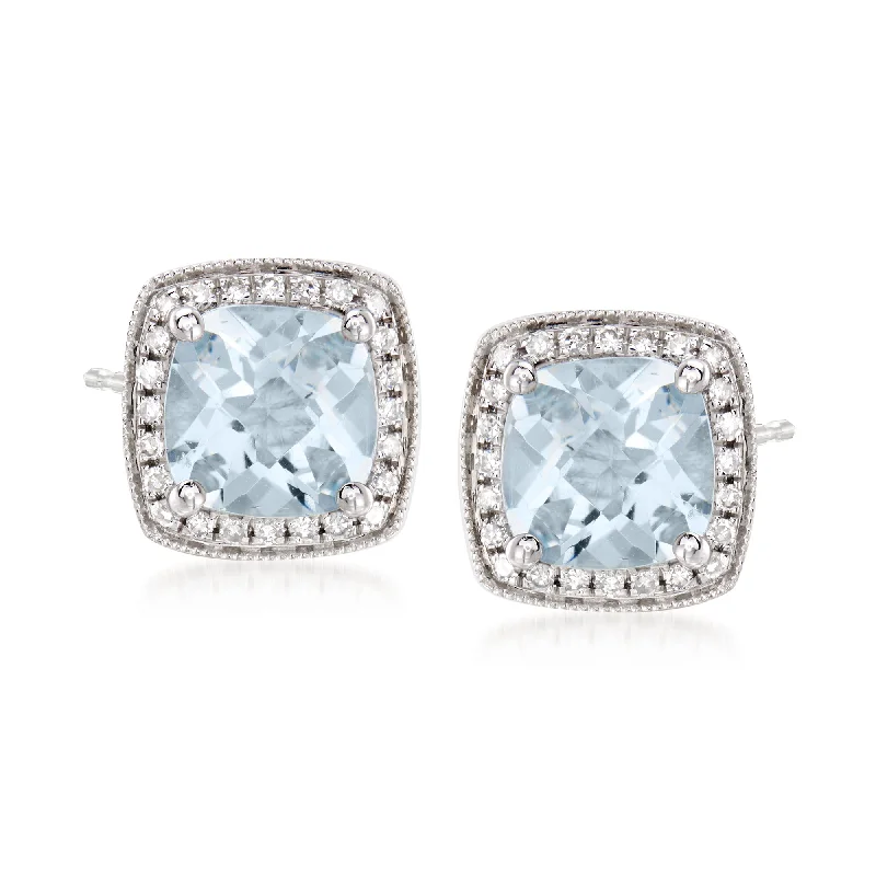 Elegant Jewelry Pieces At Unbelievable Prices Ross-Simons Aquamarine and . Diamond Earrings in 14kt White Gold Elegant Jewelry Pieces At Unbelievable Prices Ross-Simons Aquamarine and . Diamond Earrings in 14kt White Gold