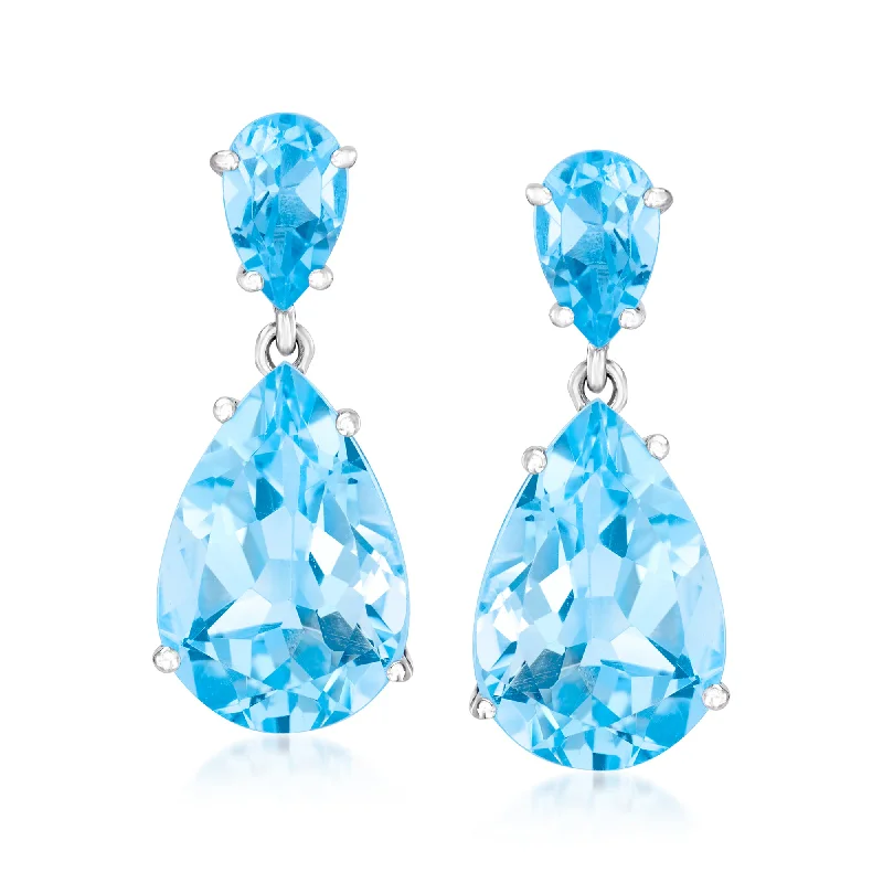Holiday Jewelry Sale – Perfect Gifts At Great Prices Ross-Simons Blue Topaz Drop Earrings in Sterling Silver