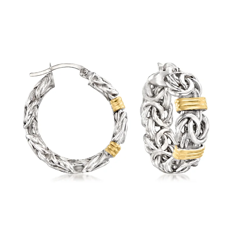 Best Jewelry Deals – Shop Premium Pieces At Great Prices Ross-Simons Byzantine Station Hoop Earrings in Sterling Silver With 14kt Yellow Gold Best Jewelry Deals – Shop Premium Pieces At Great Prices Ross-Simons Byzantine Station Hoop Earrings in Sterling Silver With 14kt Yellow Gold